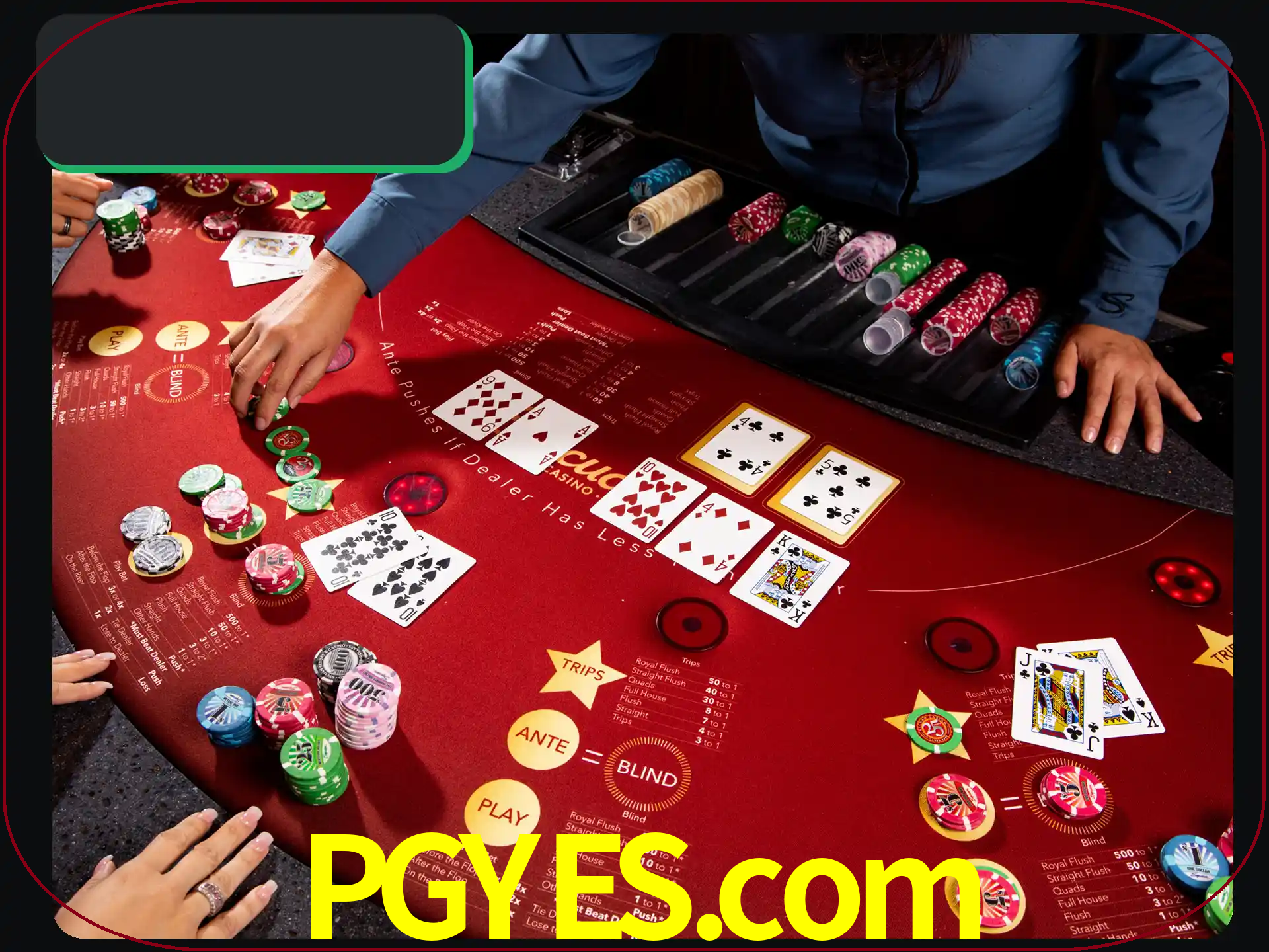 Jogue pôquer com pessoas reais em uma mesa.